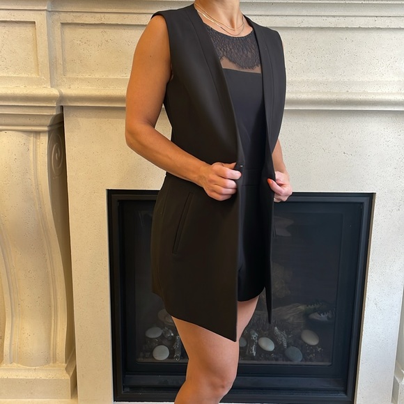 BCBG Black Formal Blazer Vest Romper! Showstopper! Size Small. Never worn! - Picture 4 of 5